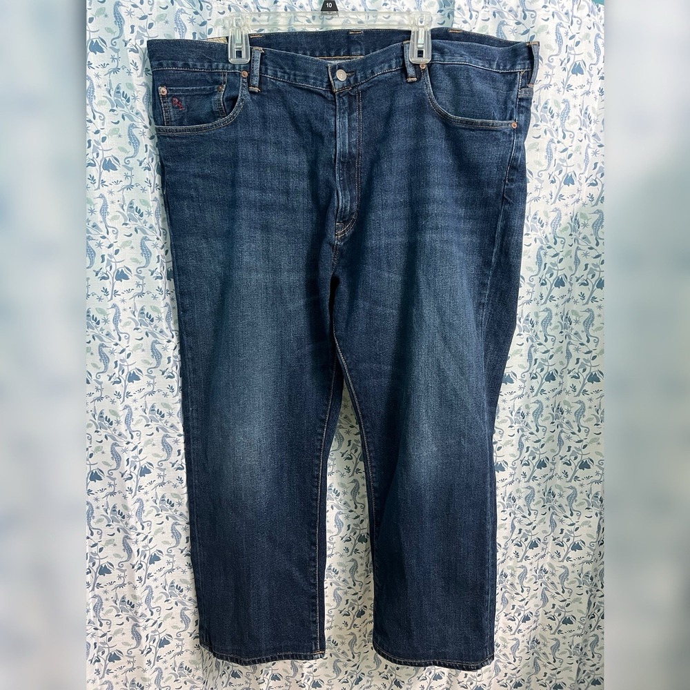 Polo Ralph Lauren Hampton Straight Jeans Mens 46x27 Blue Denim Classic Fit